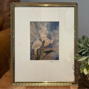 Framed Artist-Signed Calla Lily Print